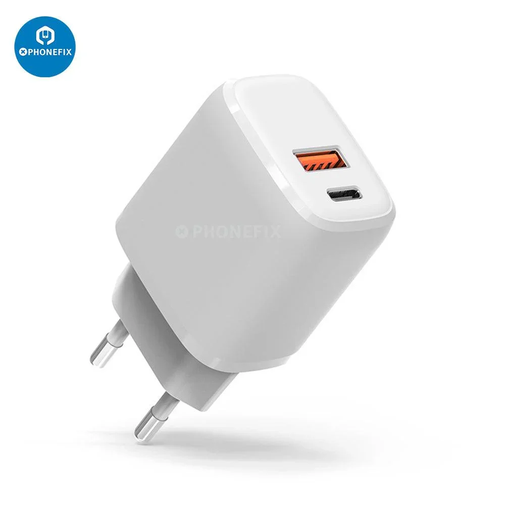 Phone USB-C / USB Dual Port PD Power Adapter for iPhone iPad MacBook - Image 3