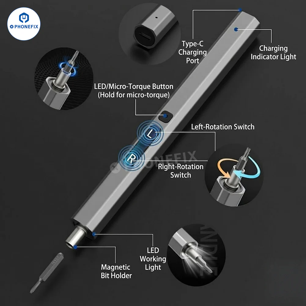 PHONEFIX multi bit Precision Power Screwdriver Electronics Toolkit - Image 2