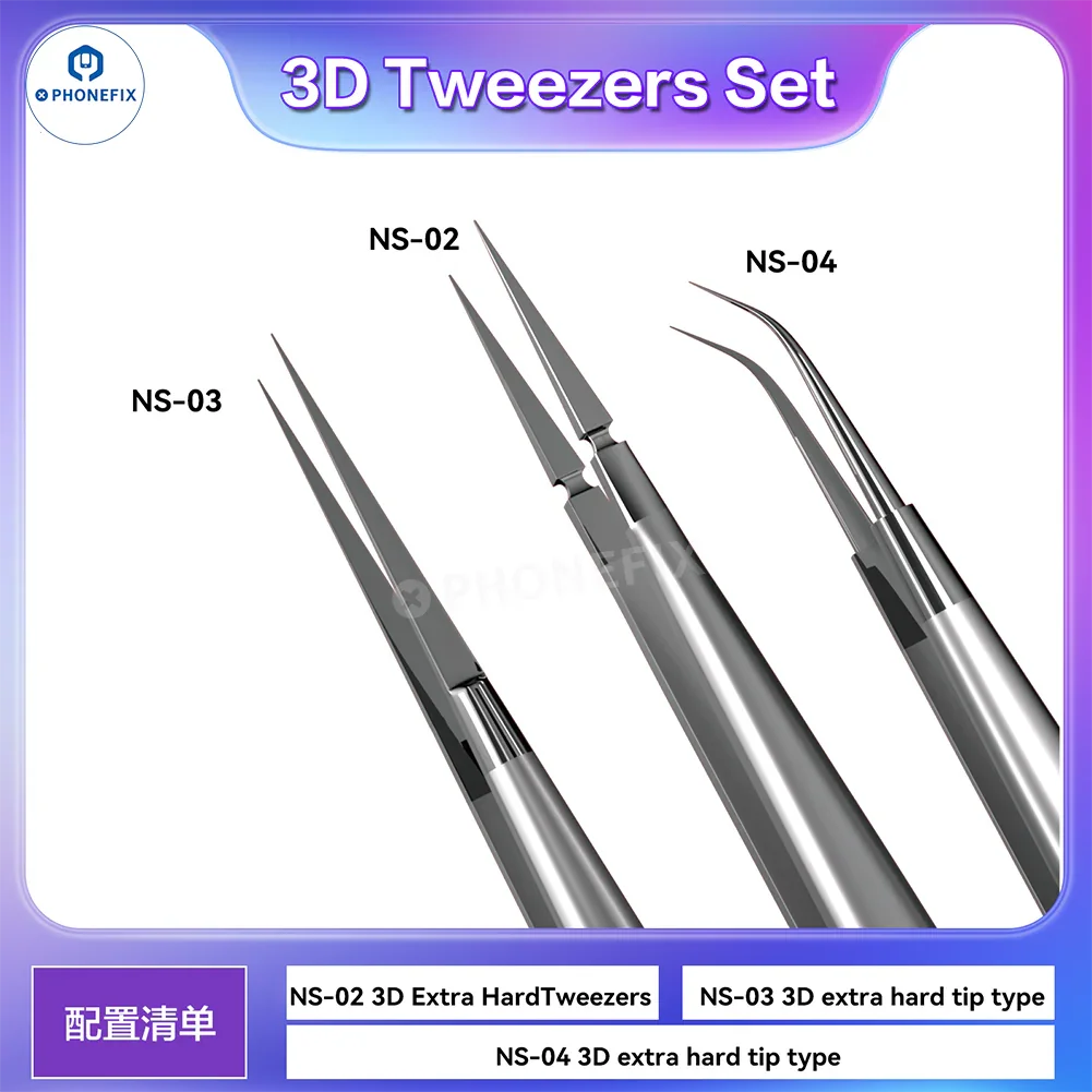 PHONEFIX Super Hard Alloy 3D Tweezers Mobile IC Tiny Parts Gripper - Image 2