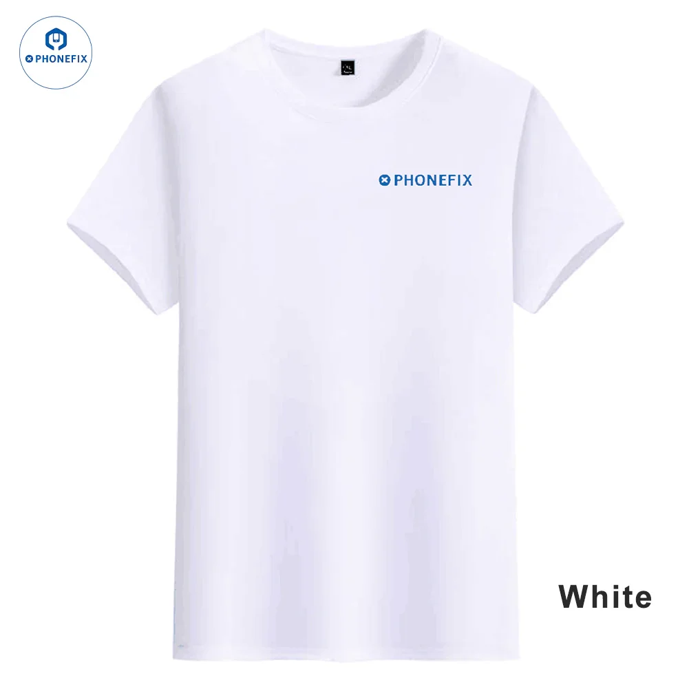 PHONEFIX White Short-sleeved T-Shirt DIY Customized Logo - Image 2