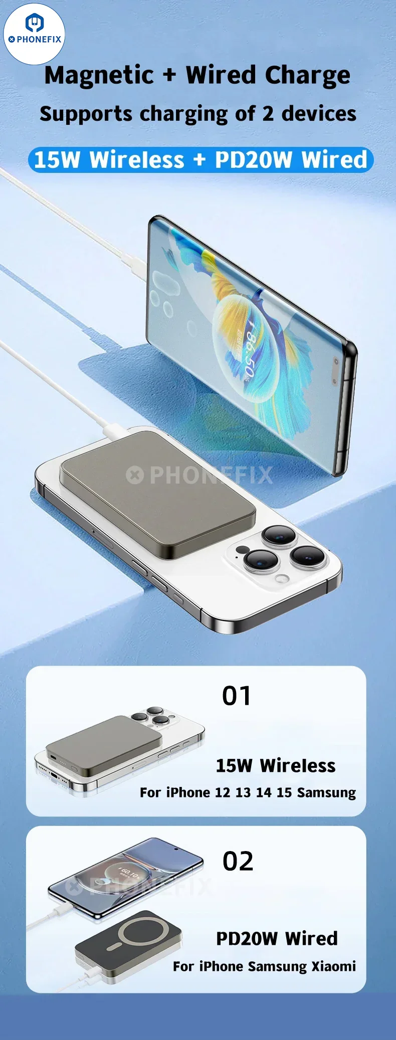 Portable Magsafe Magnetic Wireless Fast Charging For iPhone 12-15PM - Image 16
