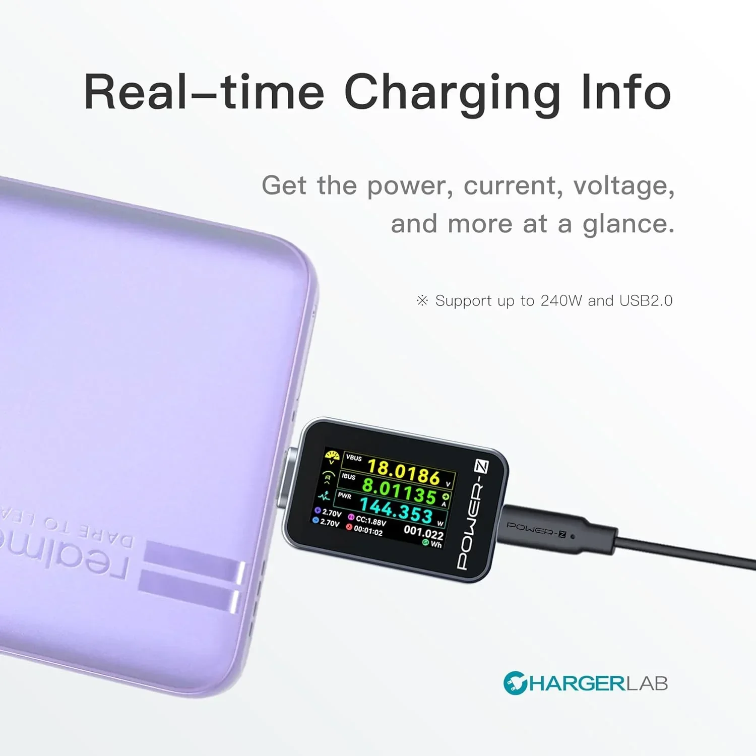 Power-Z AK001 / C240 USB-C Tester Type-C PD Charging Power Meter - Image 5