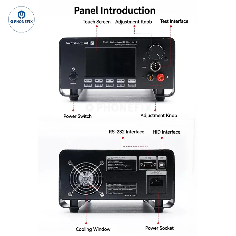 POWER-Z P240 Multi-protocol Bidirectional Digital Power Supply - Image 7