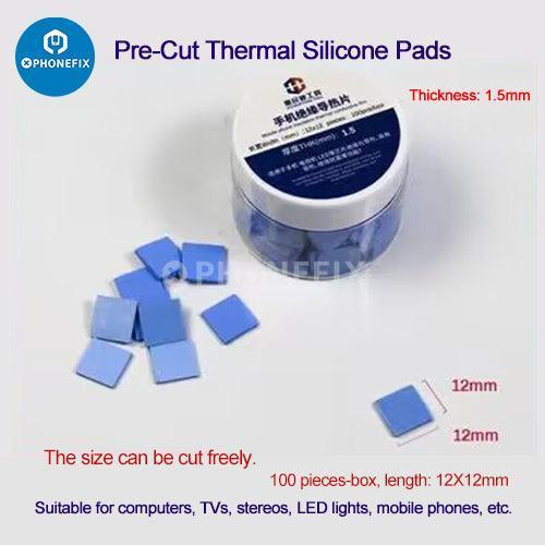 Pre-Cut Thermal Silicone Pads 12x12x1.5mm 100Pcs/Box For Soldering - Image 10