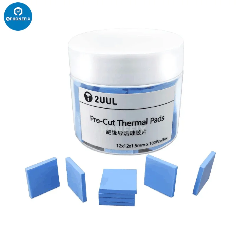 Pre-Cut Thermal Silicone Pads 12x12x1.5mm 100Pcs/Box For Soldering - Image 12