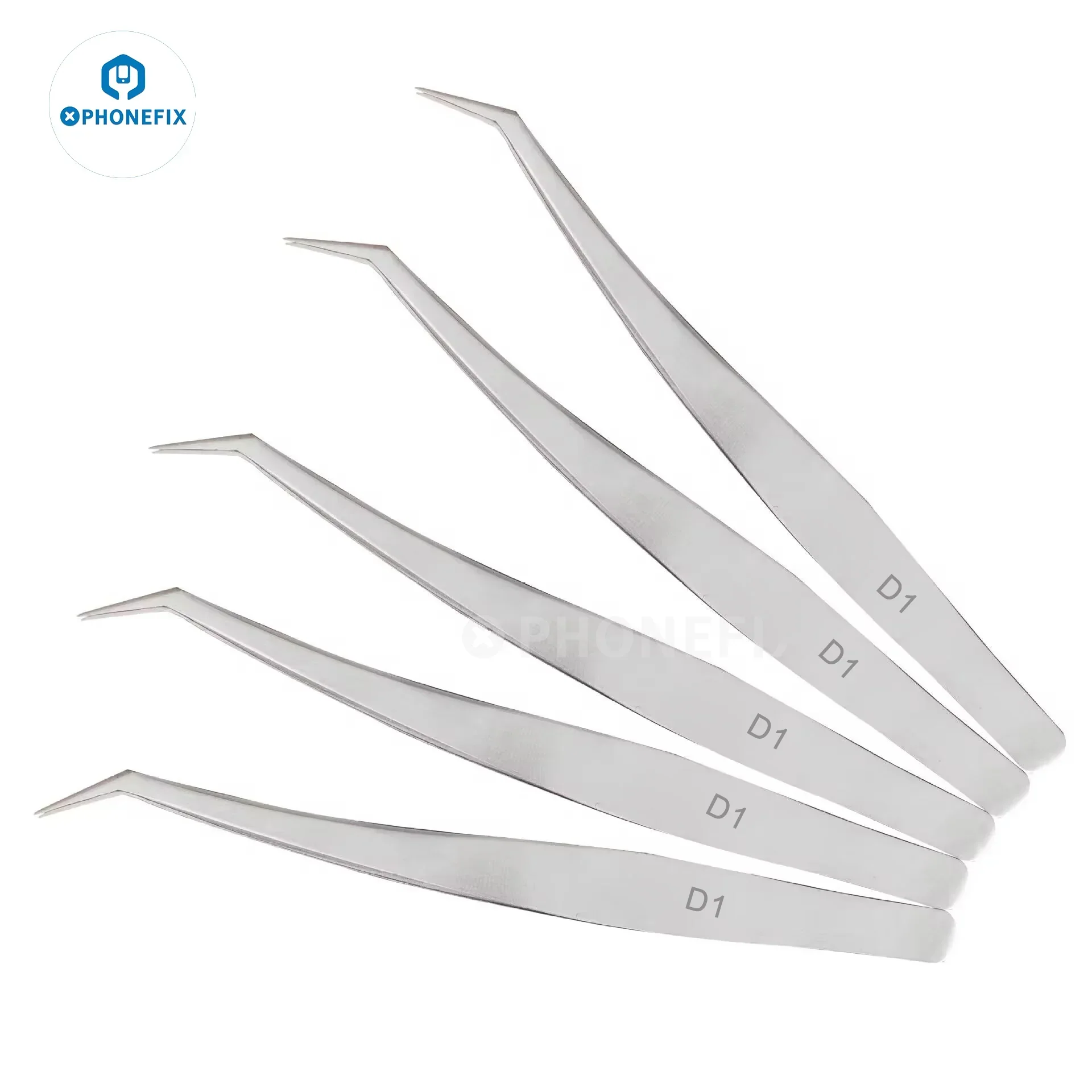 Precision Industrial Tweezers Curved Straight Tip Forceps Repair Tool - Image 3