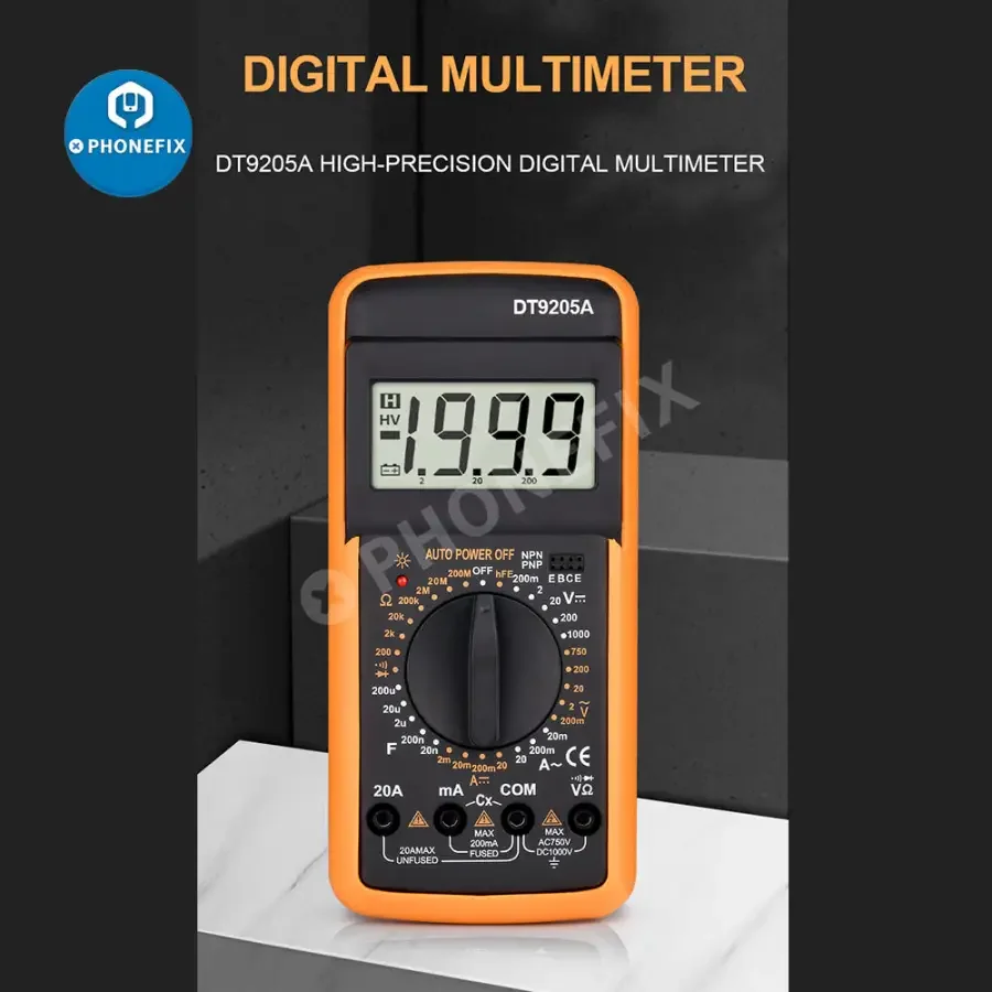 DT9205A Multimeter Voltage Current Resistance Capacitance Tester - Image 3