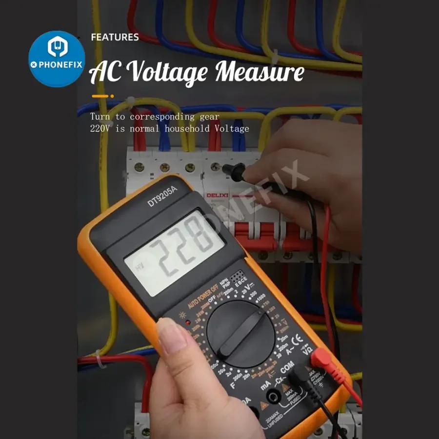 DT9205A Multimeter Voltage Current Resistance Capacitance Tester - Image 6