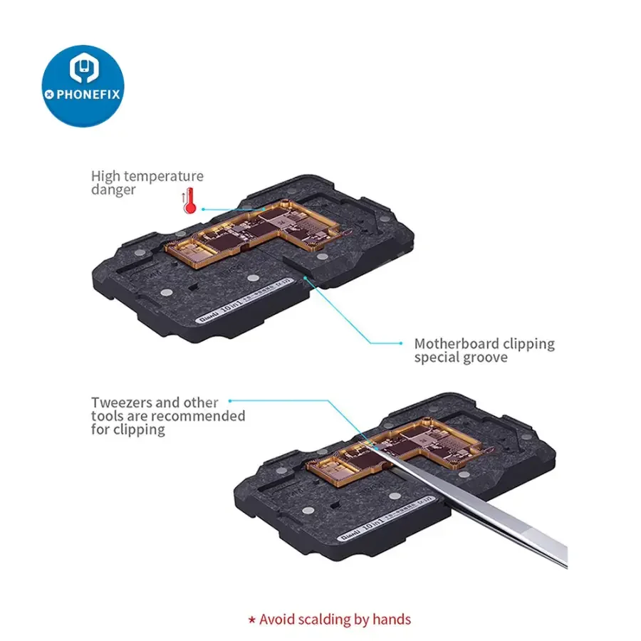 QIANLI 10 In 1 Middle Frame Reballing Platform For iPhone X-12 PM Repair - Image 4