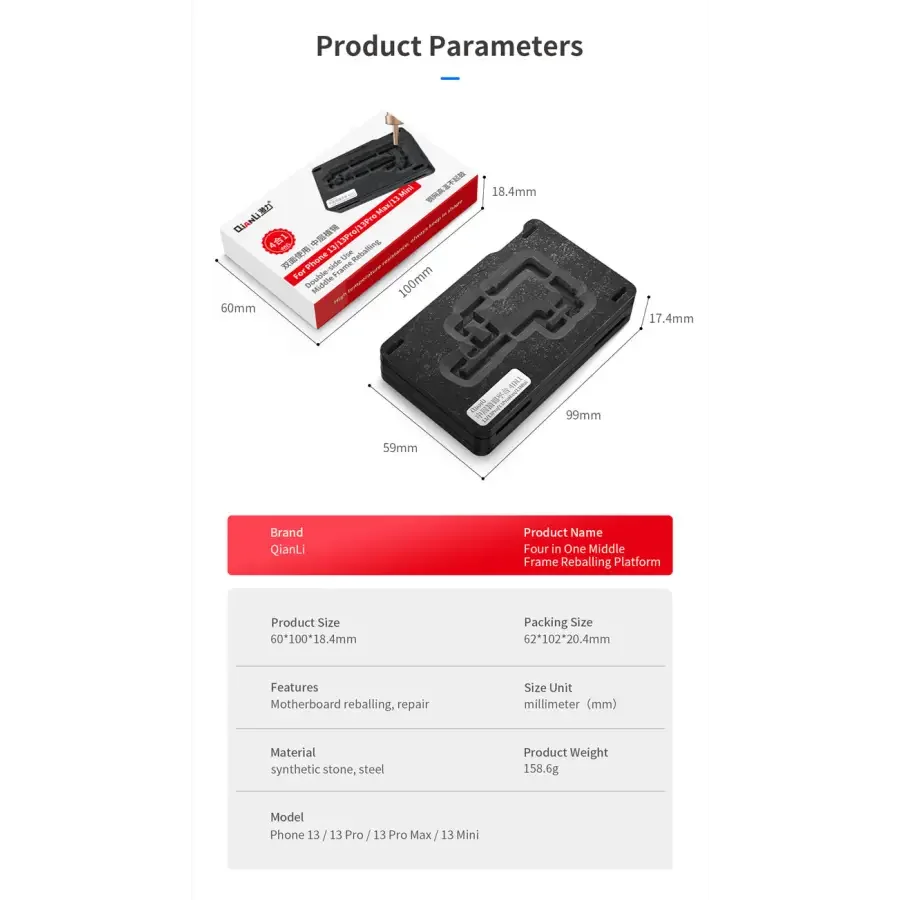 Qianli 4 in 1 Middle Layer Tin Planting Platform For iPhone 13 Pro Max Mini - Image 16