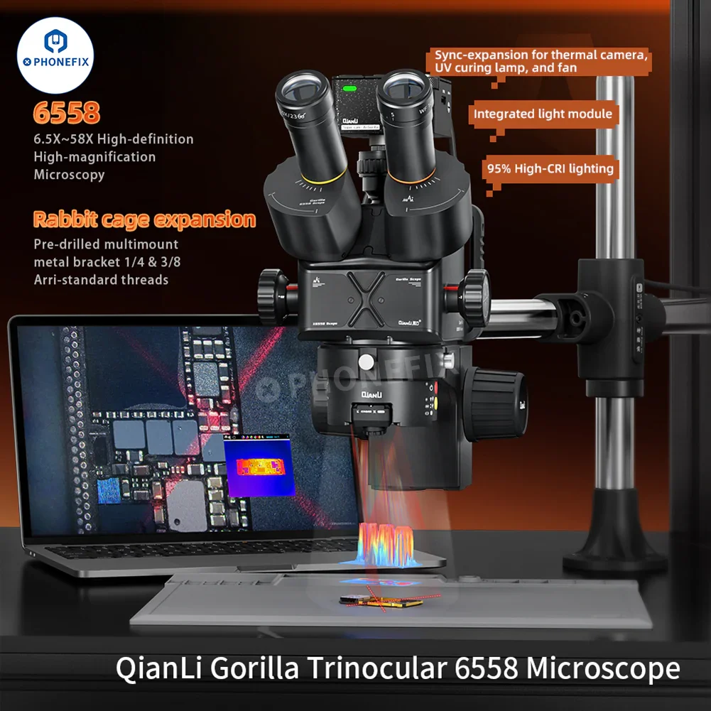 QianLi 6.5X-58X Gorilla Trinocular Microscope YCS Yang Recommend - Image 2