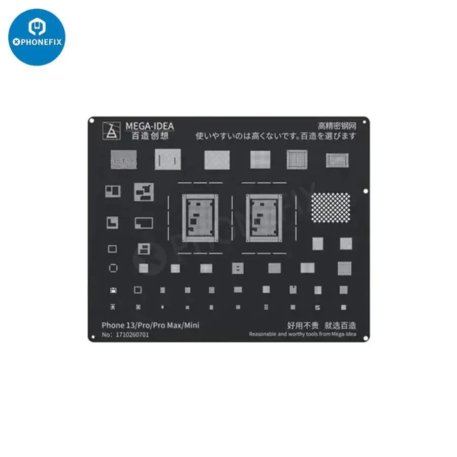 QianLi Black Steel BGA Reballing Stencil Kit For iPhone 6-17 Pro Max - Image 10