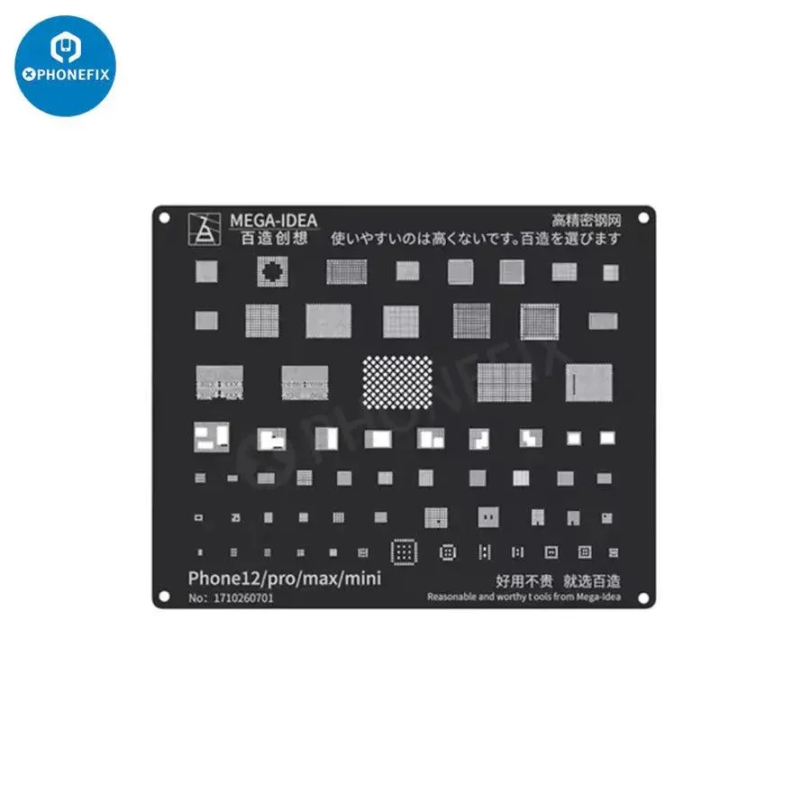 QianLi Black Steel BGA Reballing Stencil Kit For iPhone 6-17 Pro Max - Image 11