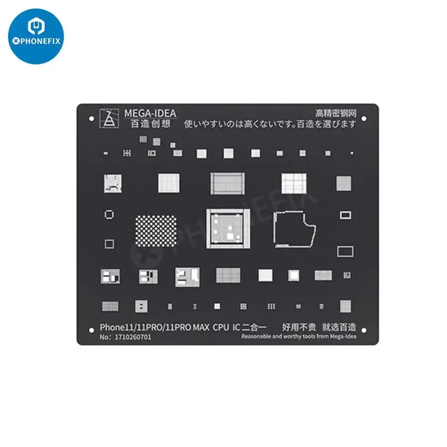 QianLi Black Steel BGA Reballing Stencil Kit For iPhone 6-17 Pro Max - Image 12