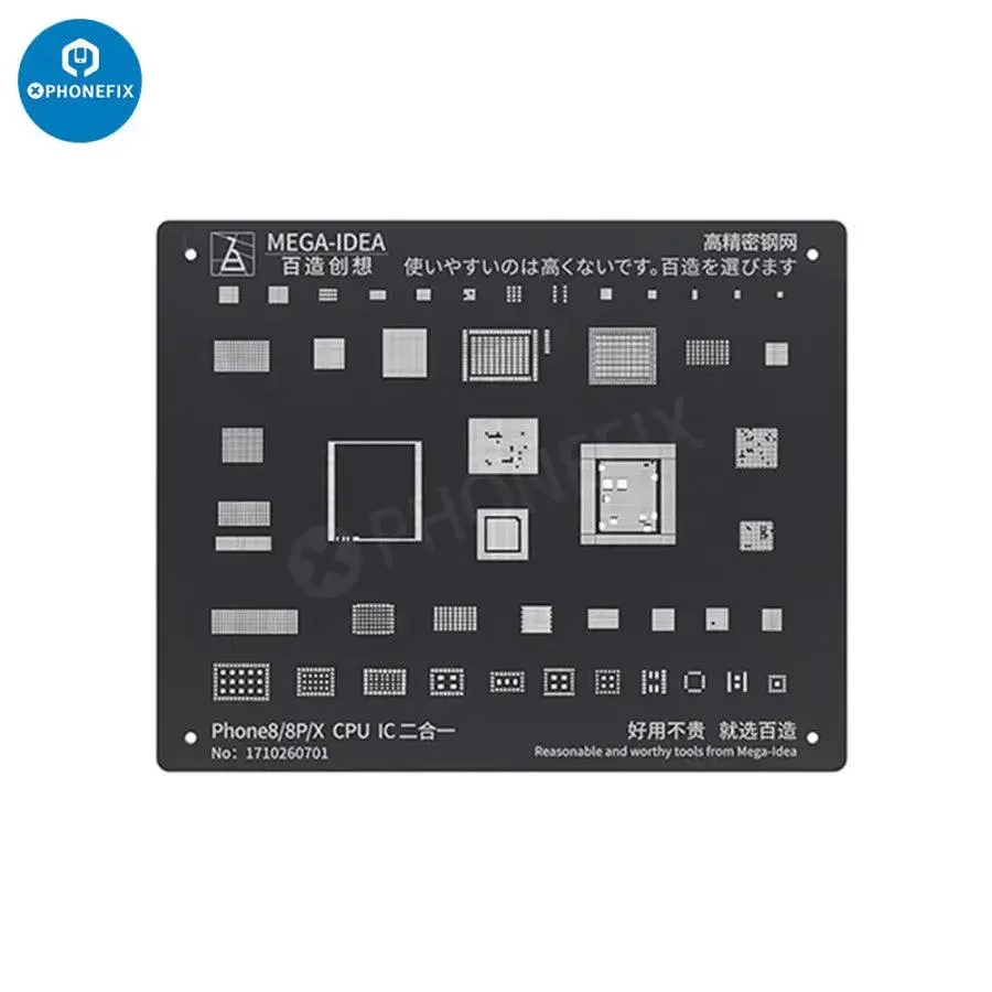 QianLi Black Steel BGA Reballing Stencil Kit For iPhone 6-17 Pro Max - Image 13