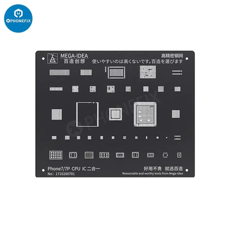 QianLi Black Steel BGA Reballing Stencil Kit For iPhone 6-17 Pro Max - Image 14