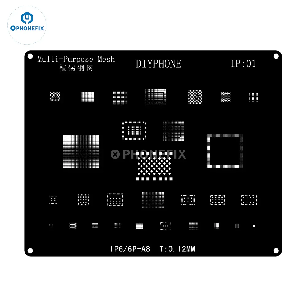 QianLi Black Steel BGA Reballing Stencil Kit For iPhone 6-17 Pro Max - Image 15