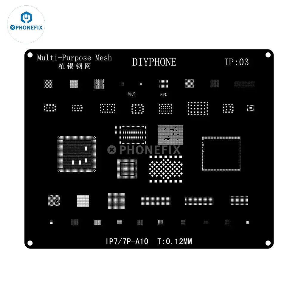 QianLi Black Steel BGA Reballing Stencil Kit For iPhone 6-17 Pro Max - Image 17