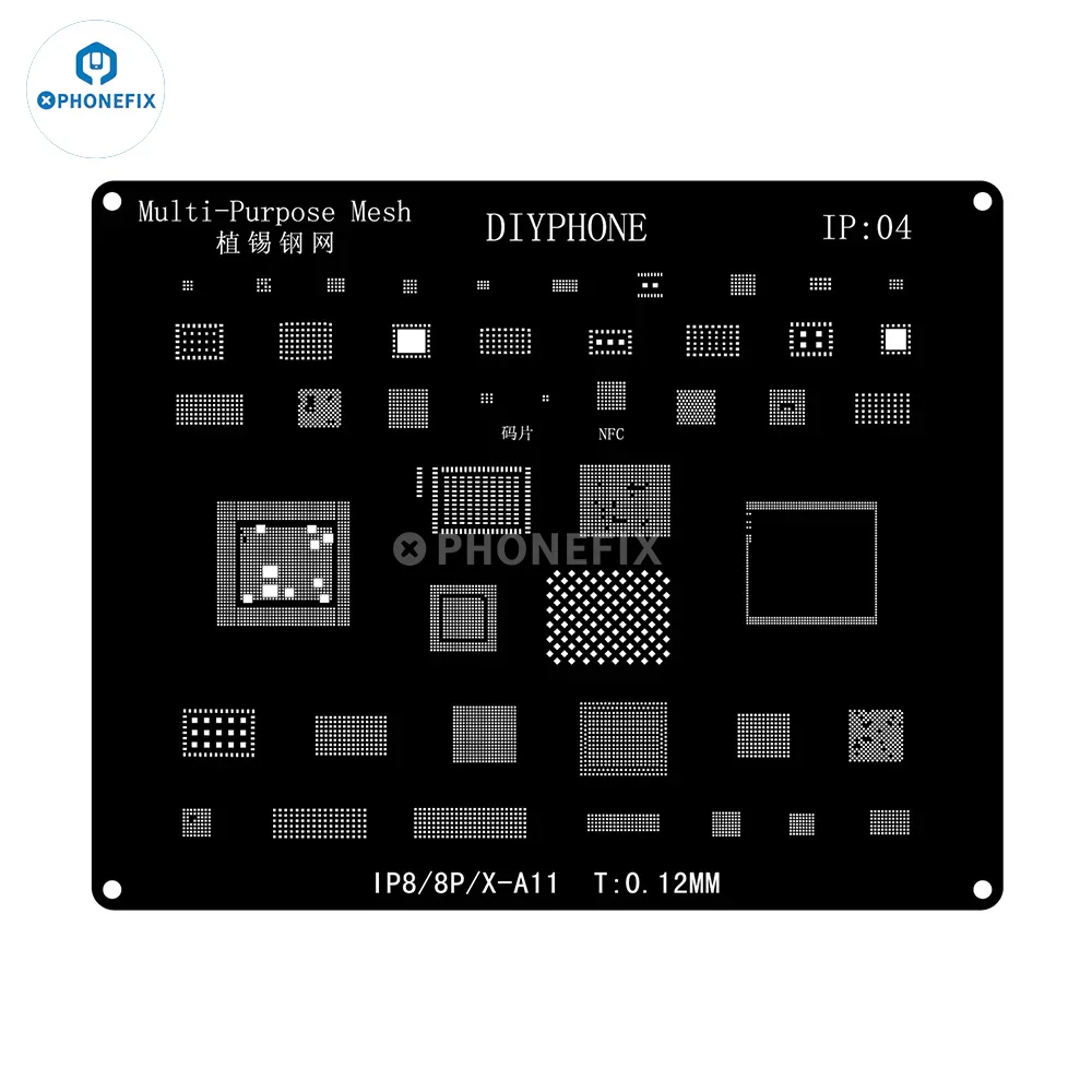 QianLi Black Steel BGA Reballing Stencil Kit For iPhone 6-17 Pro Max - Image 18