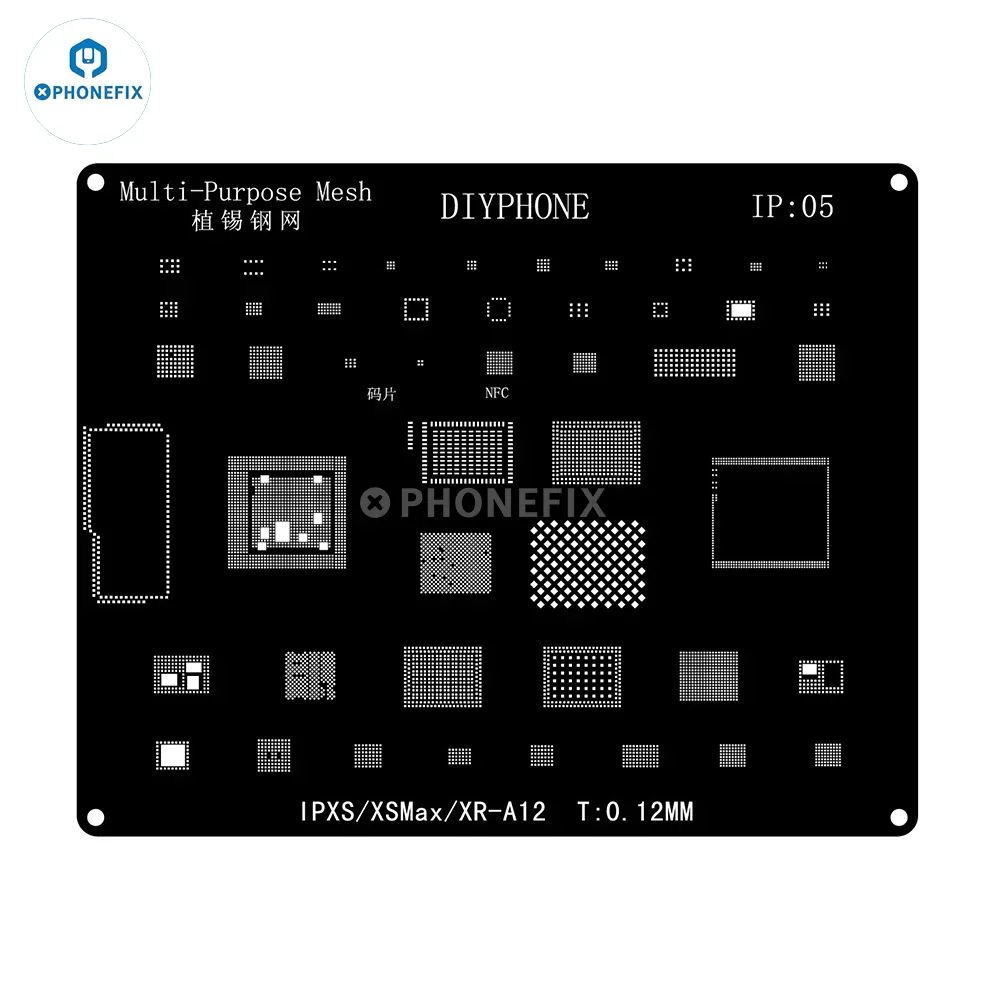 QianLi Black Steel BGA Reballing Stencil Kit For iPhone 6-17 Pro Max - Image 19