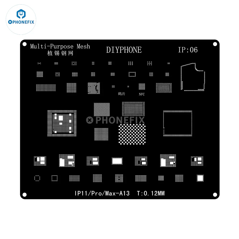 QianLi Black Steel BGA Reballing Stencil Kit For iPhone 6-17 Pro Max - Image 20
