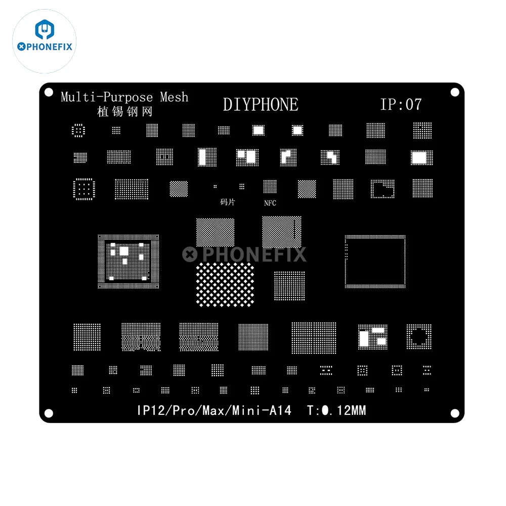 QianLi Black Steel BGA Reballing Stencil Kit For iPhone 6-17 Pro Max - Image 21