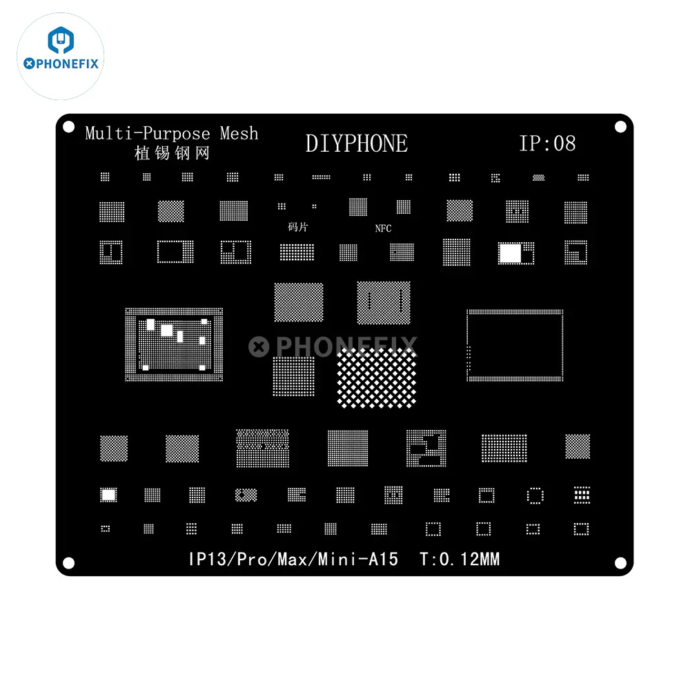 QianLi Black Steel BGA Reballing Stencil Kit For iPhone 6-17 Pro Max - Image 22