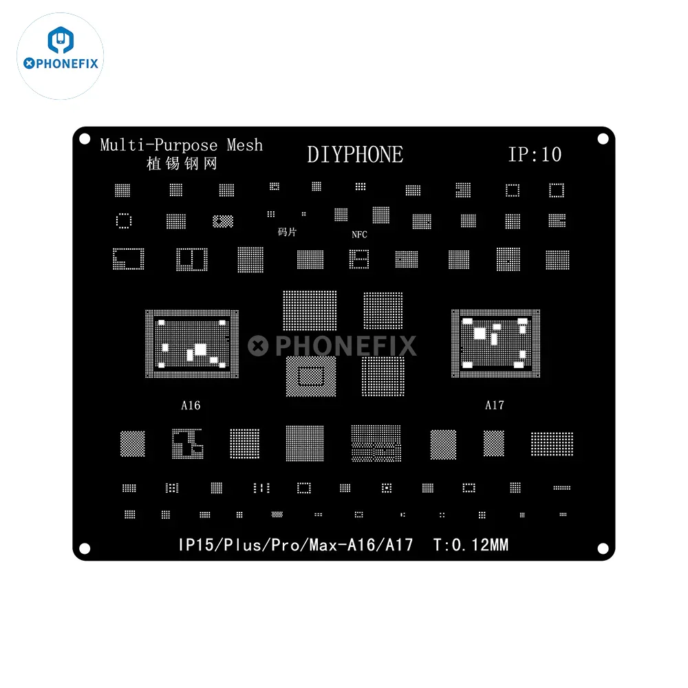 QianLi Black Steel BGA Reballing Stencil Kit For iPhone 6-17 Pro Max - Image 24
