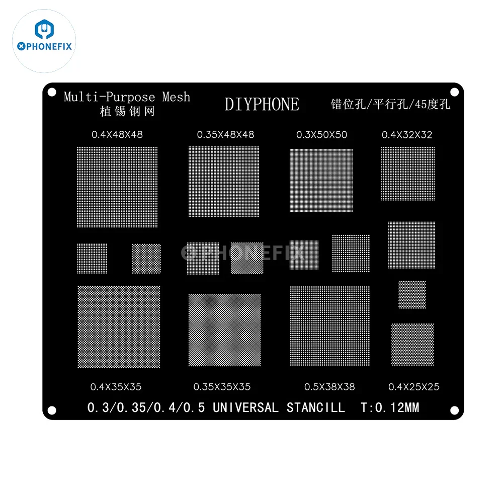 QianLi Black Steel BGA Reballing Stencil Kit For iPhone 6-17 Pro Max - Image 25