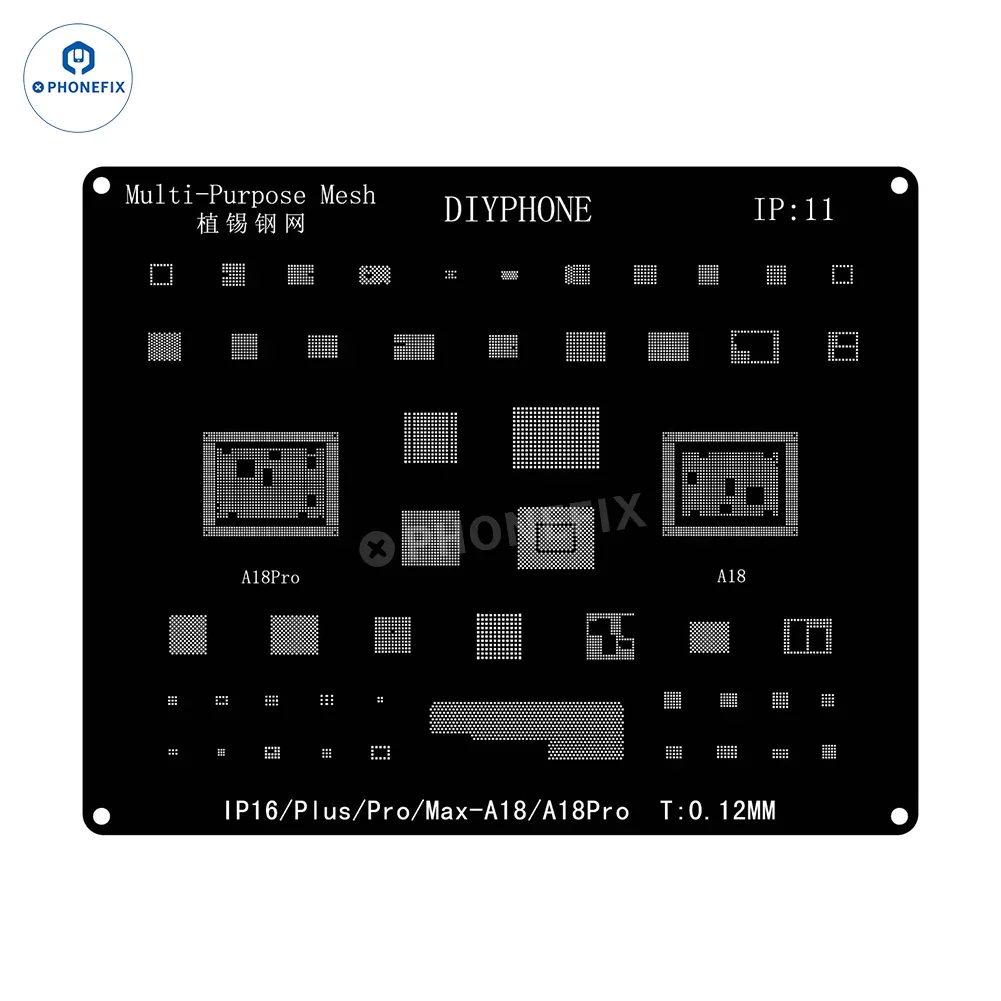 QianLi Black Steel BGA Reballing Stencil Kit For iPhone 6-17 Pro Max - Image 3