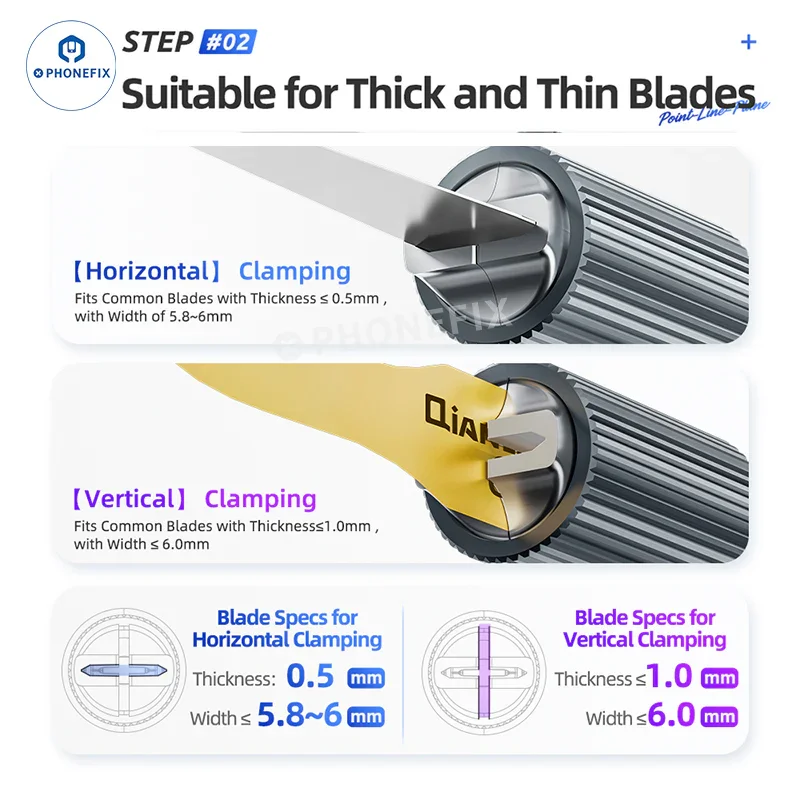 QianLi Dot-Line-Plane Double-ended Blade Handle for Phone Repair - Image 4