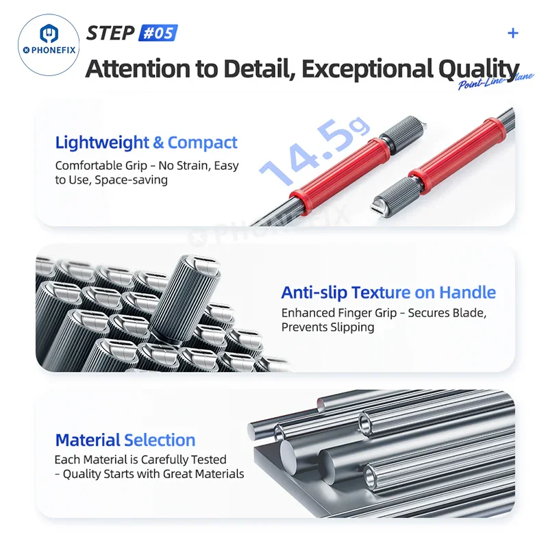 QianLi Dot-Line-Plane Double-ended Blade Handle for Phone Repair - Image 7