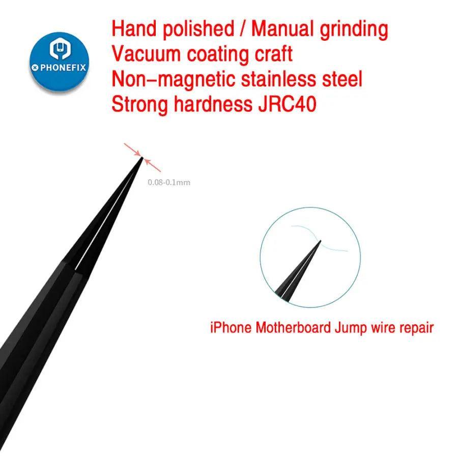 Qianli Handmade Polished Manual Tweezers Stainless Tweezers - Image 7