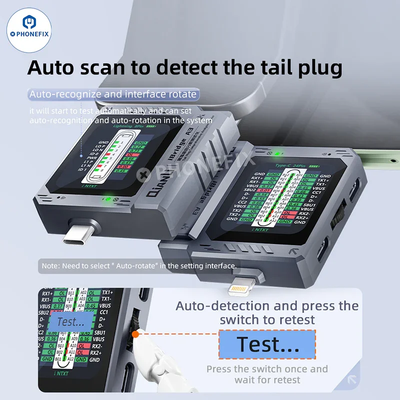 QianLi iBridge A3 Tail Plug Analysis Tester with Lightning Type-C Port - Image 11