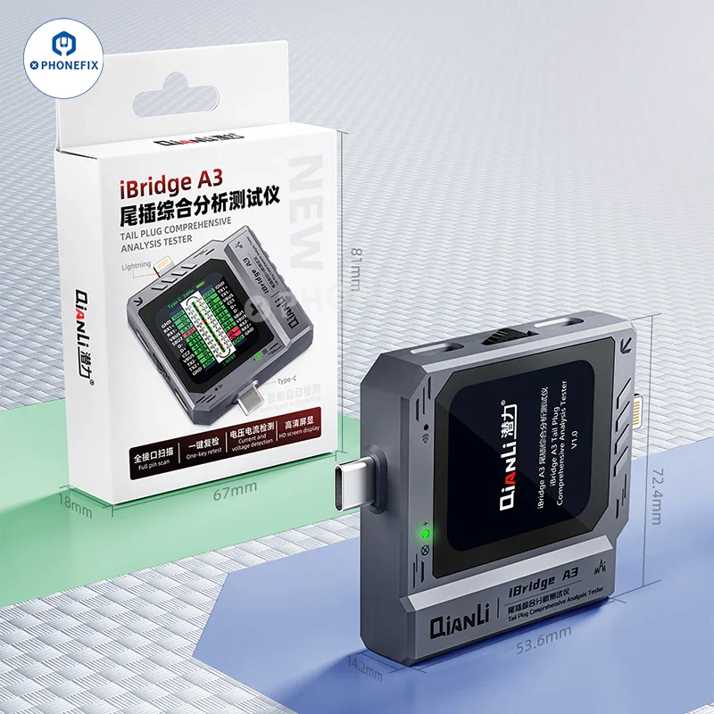 QianLi iBridge A3 Tail Plug Analysis Tester with Lightning Type-C Port - Image 13