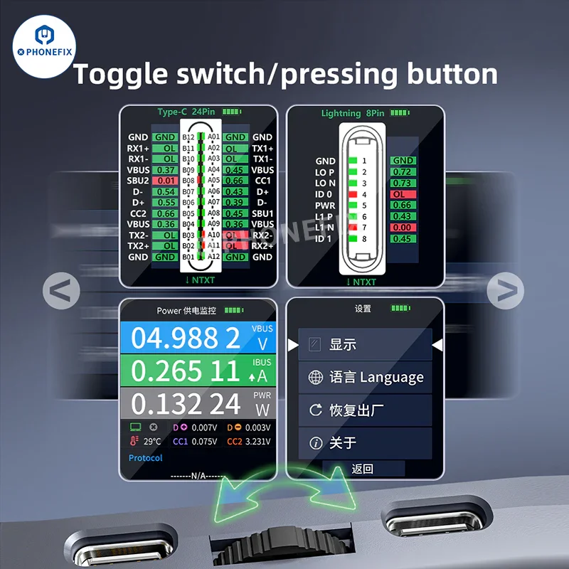 QianLi iBridge A3 Tail Plug Analysis Tester with Lightning Type-C Port - Image 4