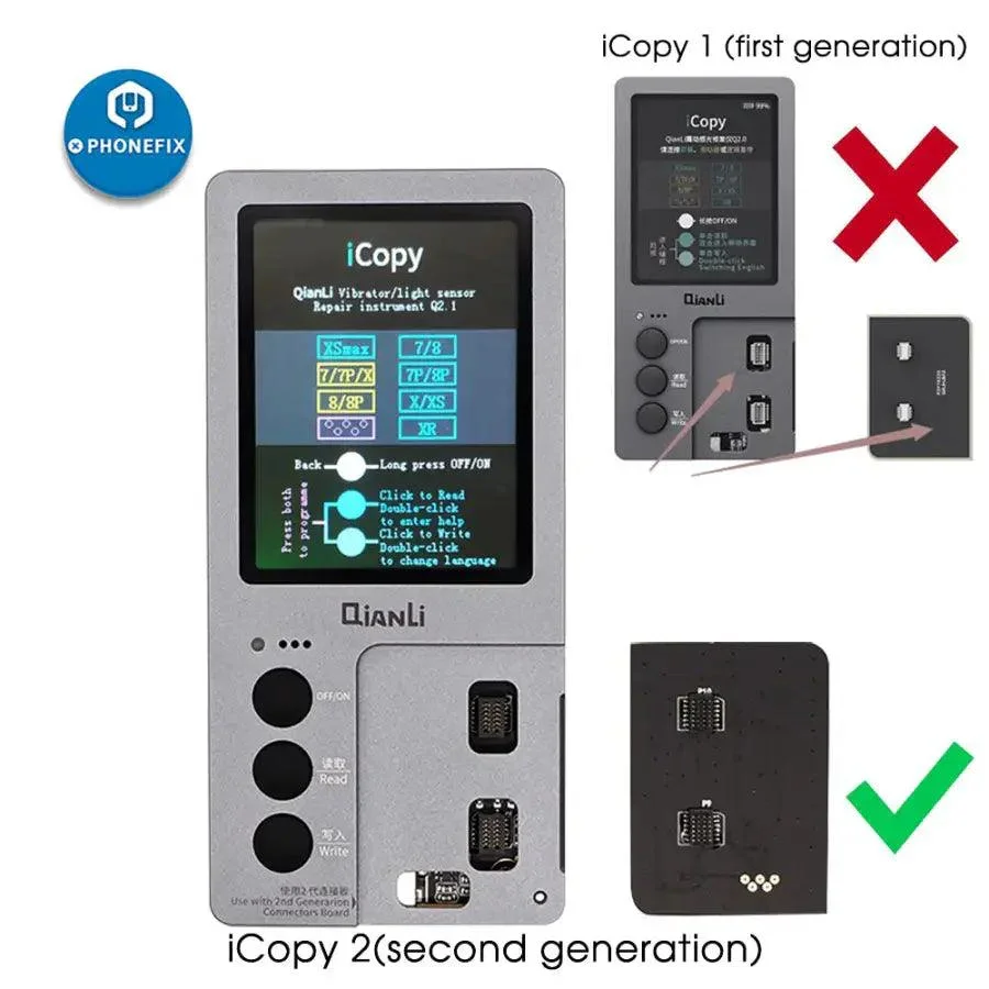 QianLi iCopy Plus 2.2 Phone Programmer with battery Light Sensor Board - Image 10