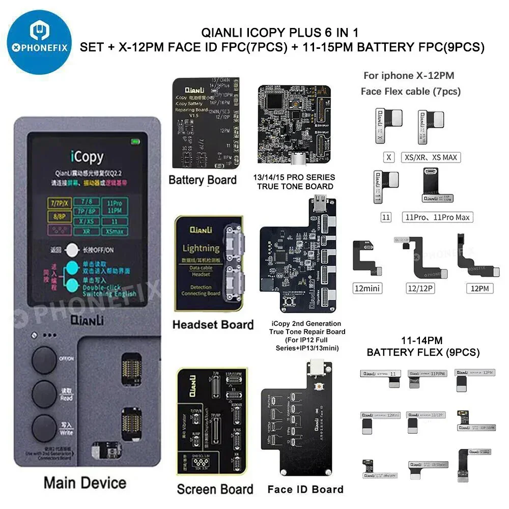 QianLi iCopy Plus 2.2 Phone Programmer with battery Light Sensor Board - Image 5