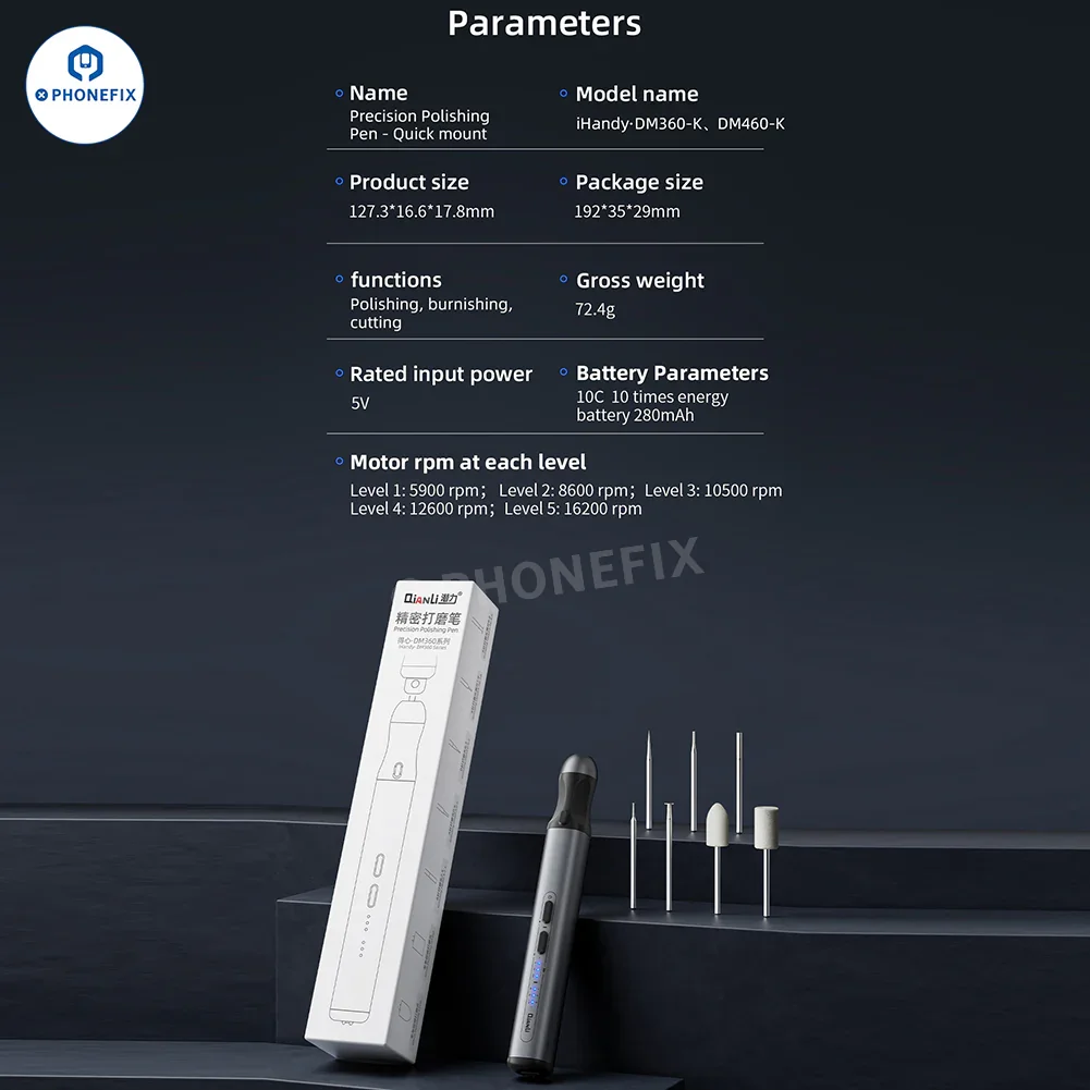 QIANLI iHandy DM460-K Polishing Pen for PCB Chip Grinding Cutting - Image 15