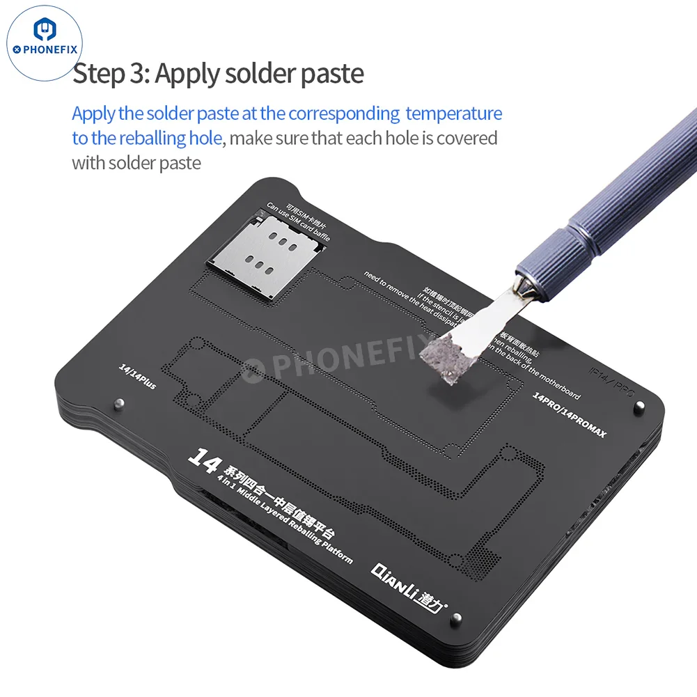 QianLi iPhone 16 Plus/16 Pro Max 4 In 1 Middle Layer Reballing Platform - Image 9