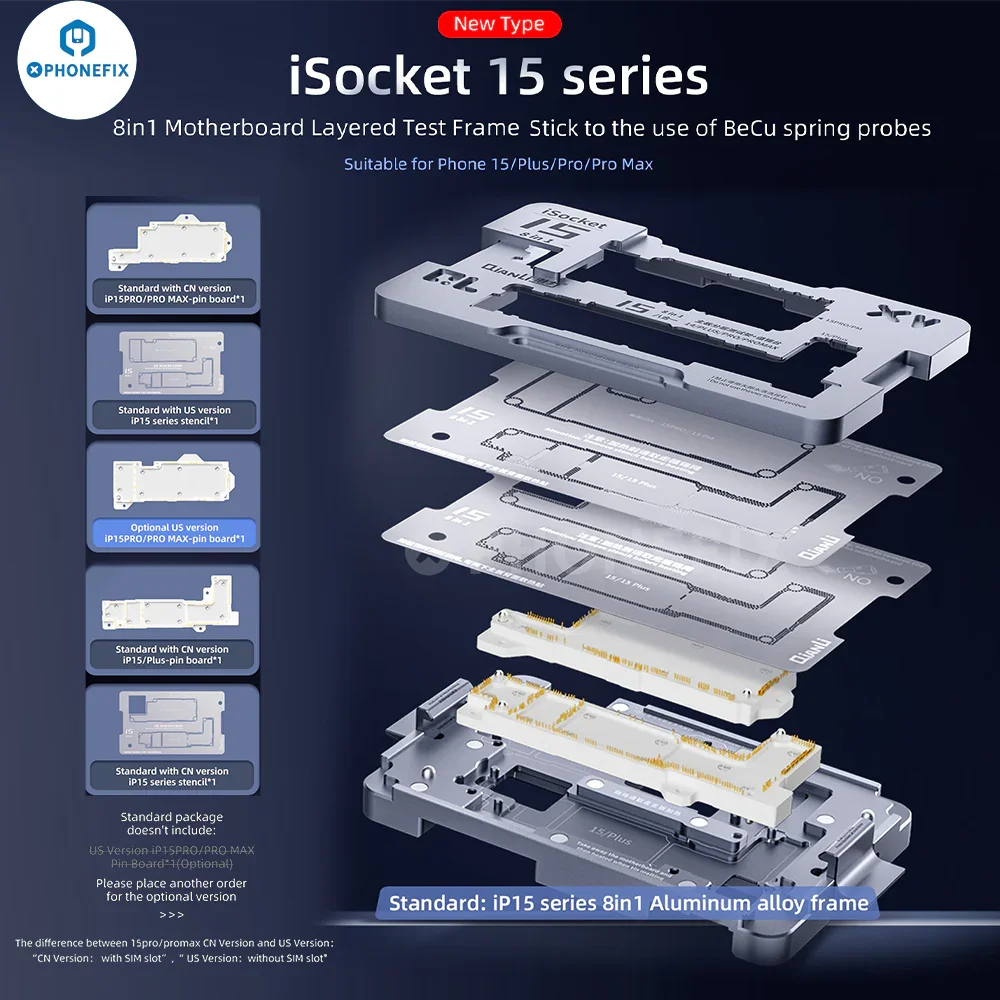 QianLi iSocket iPhone 15 Series Motherboard Layered Test Fixture - Image 2