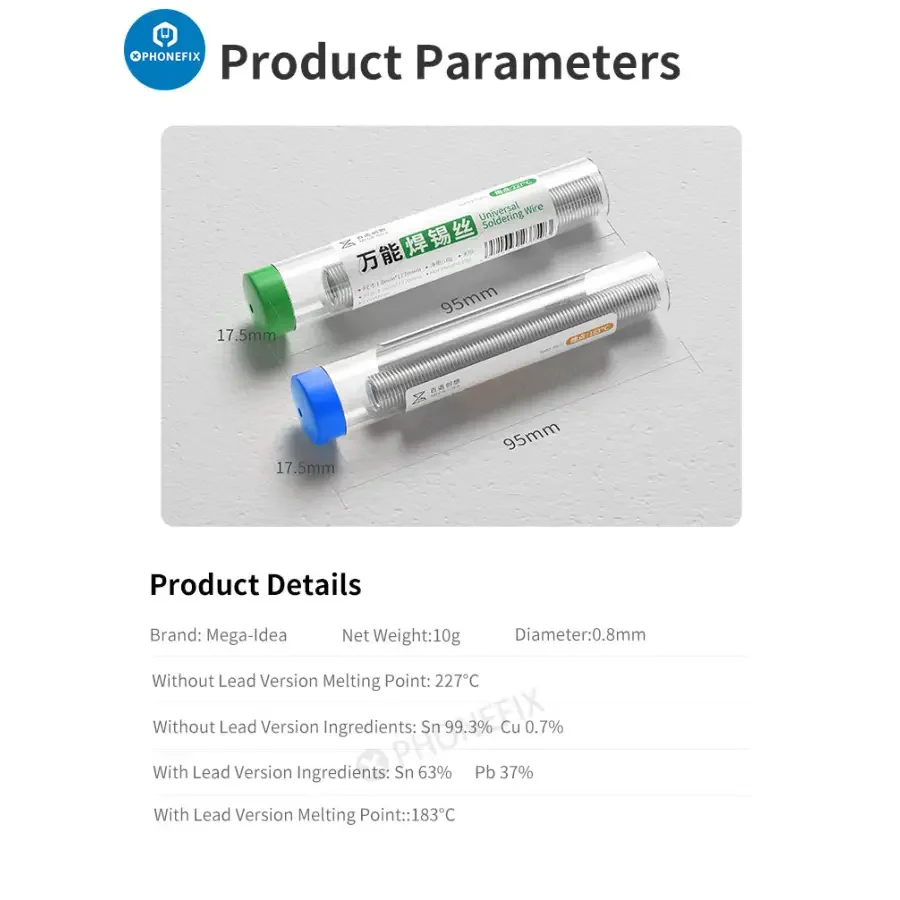 Qianli MEGA-IDEA 0.8mm Universal Soldering Wire For Battery Repair - Image 20
