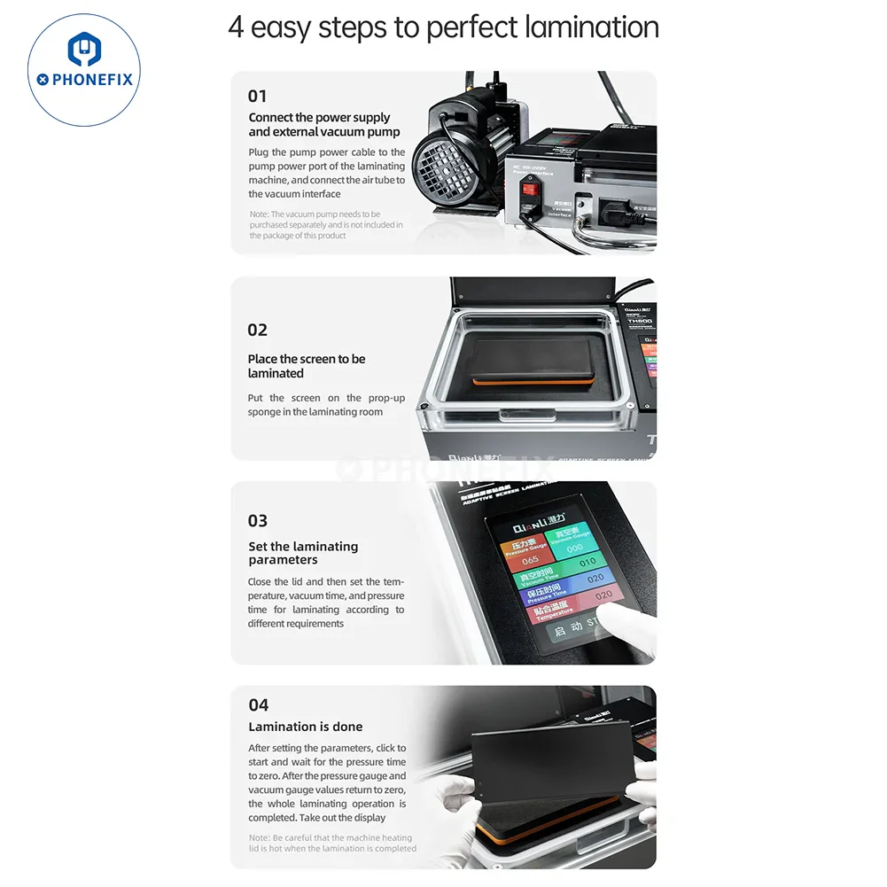 QianLi TH800 Adaptive Laminating Machine For Curved Flat Screen - Image 9