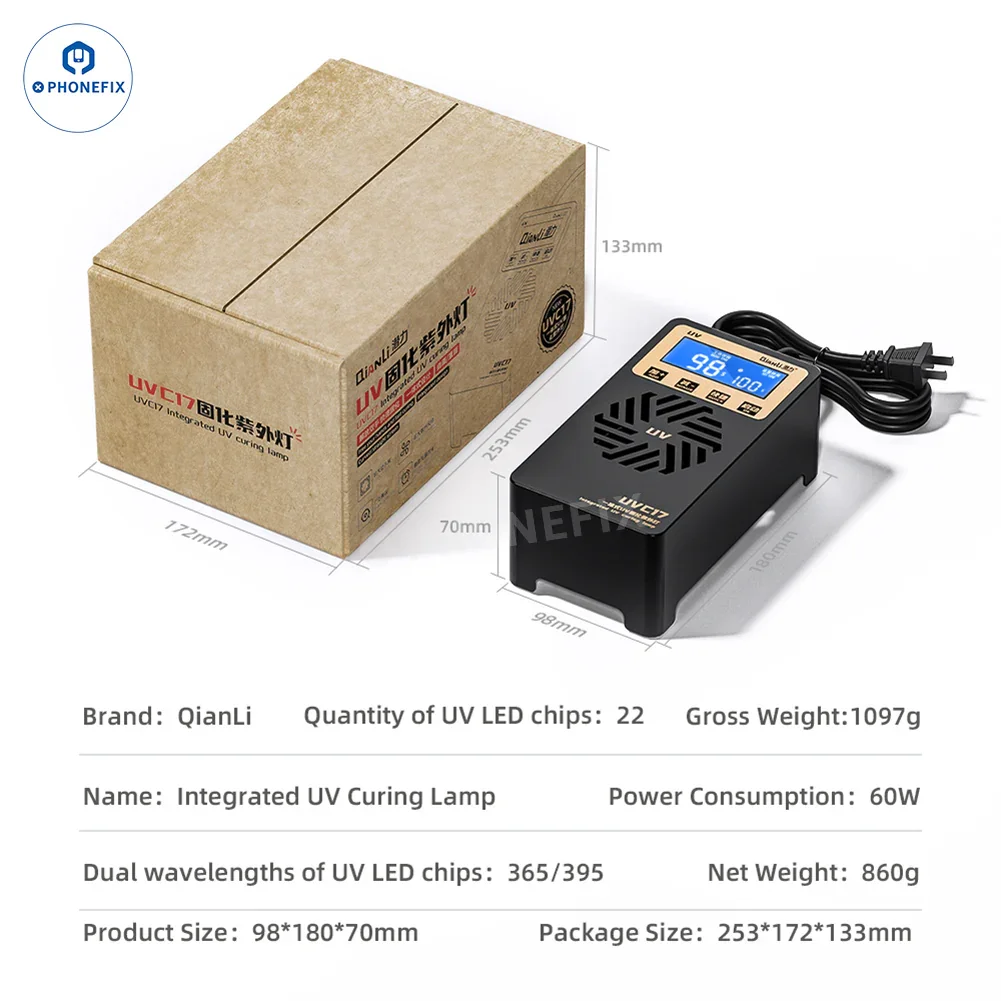 QianLi UVC17 Digital UV Curing Lamp For Phone Screen Repair - Image 10