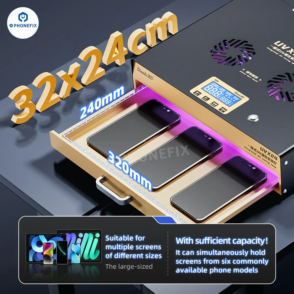 QIANLI UVX24 16-inch UV Curing Lamp Box For Phone Tablet Screens - Image 3