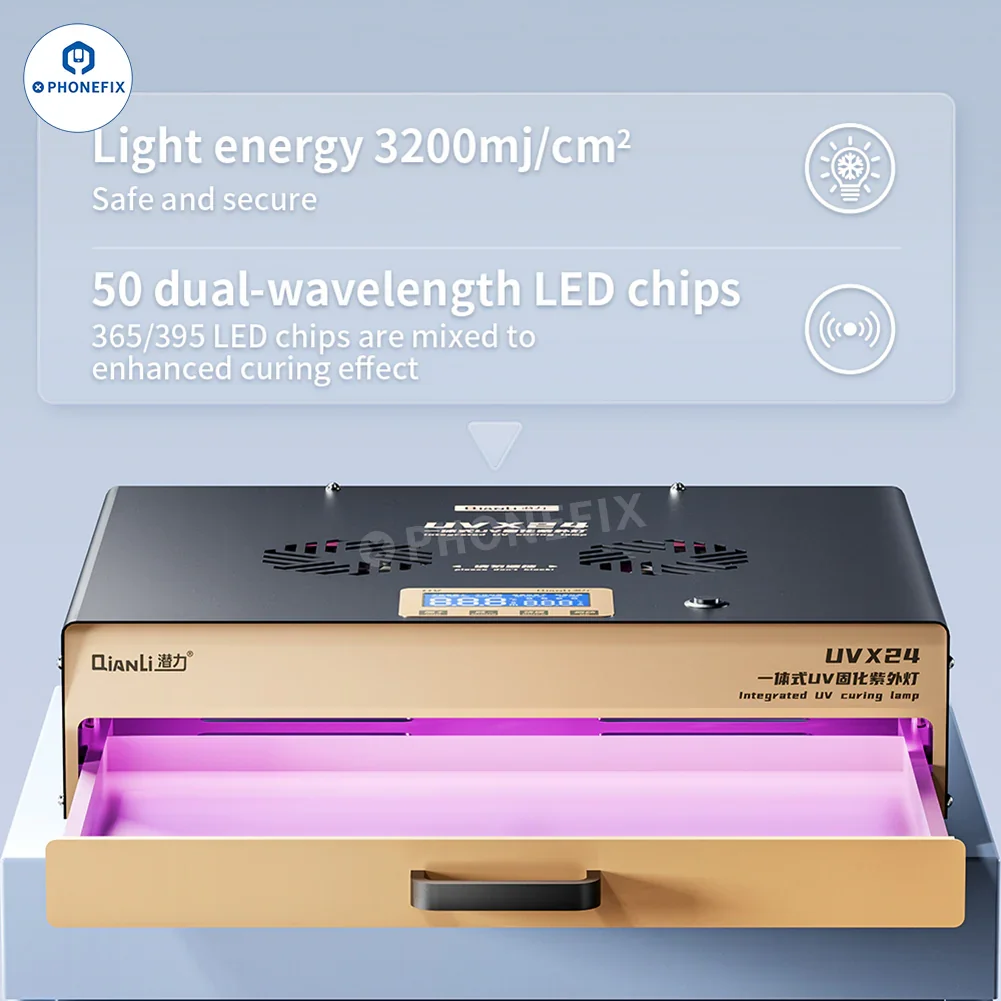QIANLI UVX24 16-inch UV Curing Lamp Box For Phone Tablet Screens - Image 4