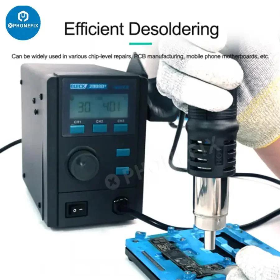 QUICK 2008 ESD Digital Display Heat Gun Soldering Rework Station - Image 6