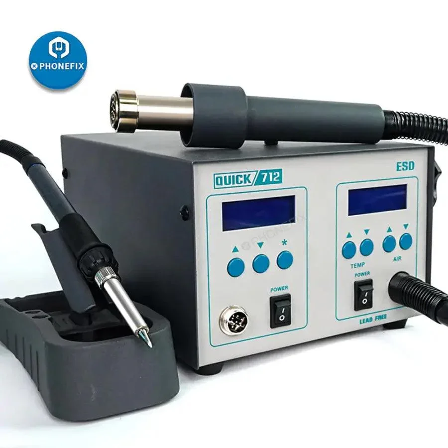 QUICK 712 Digital 2 in 1 Hot Air Gun Soldering Iron Station - Image 2