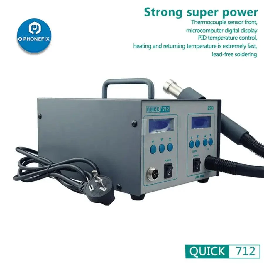 QUICK 712 Digital 2 in 1 Hot Air Gun Soldering Iron Station - Image 4