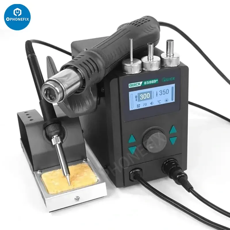 QUICK 8586D+ 2 in 1 Hot Air Gun Lead-free Soldering Station - Image 3